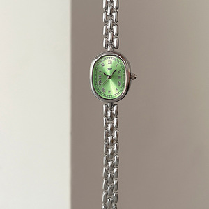 Vintage Oval Roman Numeral Women's Watch, Multi-Color Dial Chain Bracelet Quartz Wristwatch - Product Image 6