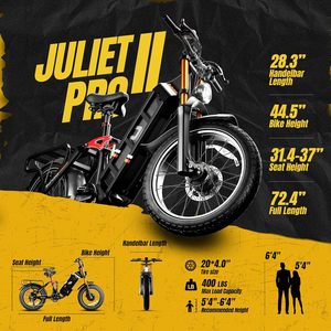 E-bike Eahora Juliet Pro 2 250W 52V con Motore Centrale per Adulti, Pneumatici Fat per una Guida Fluida, Batteria al Litio per Prestazioni a Lunga Autonomia - Product Image 4