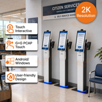Terminal de Autoservicio Comercial de 15.6 Pulgadas con Pantalla Táctil Antideslumbrante, Kiosco POS Modular para Cadenas de Restaurantes