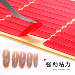 红色透明可重复使用的钉贴胶带亚克力透明双面胶带，用于压在指甲上 - Product Image 2
