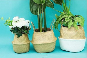 天然竹ロールトップブレッドボックス家庭用汚れた洗濯バスケット織りの浅い収納耳ハンドル付きインドネシア籐市場 - Product Image 6