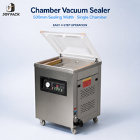 Machine d'emballage sous vide grand format DZ-500 avec barre de scellage de 500 mm et bac en acier inoxydable 201