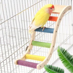 Escalade Échelle Perruche Cage Accessoires En Bois Jouer Gymnases Exercice Robuste Oiseau Perches Plate-Forme Balançoire pour Petits Oiseaux - Product Image 1