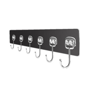 Large-sized continuous row <b>hooks</b>, strong and long row of coat <b>hooks</b> for <b>bathrooms</b>, no drilling required, wall-mounted, - Product Image 2