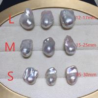 SHDIYAYUN 13-25mm White Baroque Shaped Loose Freshwater Pearls Jewelry Large Baroque Pearl