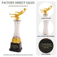 Trophée en plastique doré JINZUN à bon prix, meilleur trophée de gardien de but pour les matchs de football, vente en gros de trophées sportifs haut de gamme