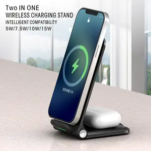 10w 15w Qi Fast 3 In1Foldable Dock Wireless Charger Stand For For Apple Watch For Airpods Pro For Iphone For Samsung Phone