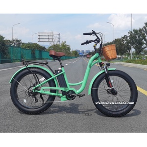 Vélo Électrique Rétro d'<span class=keywords><strong>Été</strong></span> à <span class=keywords><strong>Pneus</strong></span> Larges 26 Pouces, Batterie Lithium 15AH 48V, 7 Vitesses, Vélo de Plage Électrique pour Femmes - Product Image 2