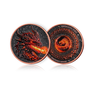Koin Tembaga Murni 99,9% 1 Oz Relief 3D Tinggi Seni UV Kekuatan Naga Koin Peringatan - Product Image 1