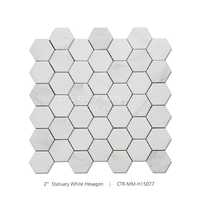 Centurymosaic Prix de gros Carreau de mosaïque en marbre hexagone blanc pour fabricant de sol de salle de bain
