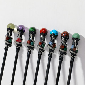 천연석 매직 홀 크리스탈 볼 요정 행운의 운세 텀블 스톤 보석 홀 요정 매직 스틱 장식 지팡이 - Product Image 4