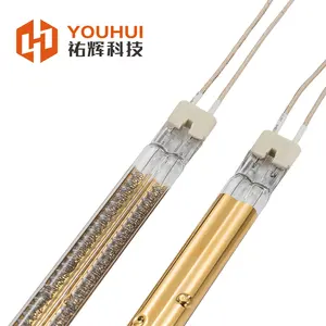 Gold Plated Quartz Halogen Heating Lamp Infrared Spray Painting Heating Lamp Tube