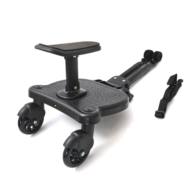 Baby Stroller Buggy Foldable Customized Four-color Wheels Travel Assistance Pedal 2-in-1 Plus Seat Standing Board