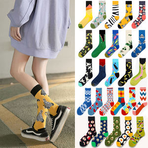 <span class=keywords><strong>Français</strong></span> Rétro Artistique Crew Chaussettes Couple Niche Tendance Artistique Personnalité Créative Peinture À L'huile Coton Corps Rue Chaussettes Hommes - Product Image 2