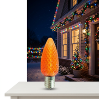 Lumières de Noël LED C9 Saison 2026, ampoules facettes effet bougie, température de couleur 2700K/3500K, matériau plastique, culot E17, pour extérieur