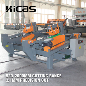 Scie à onglets double extrémité HICAS SF6021 520-2000mm, PLC Schneider, 2 moteurs 4kW, 16 coupes/min pour palettes, meubles et bois - Product Image 1