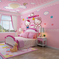 Pink Hello Kitty Wallpaper 3d Home Design for Kids Room Decor Mural