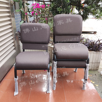 Chaises d'auditorium en tissu brun modernes, empilables, meubles de théâtre en vrac pour cinéma VIP, utilisation en extérieur, église