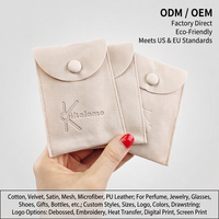 Sac en flanelle suédée personnalisé, écologique et luxueux, petit sac cadeau pour bijoux, emballage avec bouton, pochette en velours anti-poussière avec logo imprimé