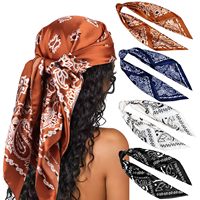 Lot de 4 grands foulards carrés en satin de soie pour femmes, accessoires pour cheveux, bandanas de plage classiques, Chine