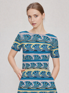 Tissus Cire Dorée Brocart Coton Cire Textiles Pagne Africain Hollande Véritable Tissu Cire - Product Image 2