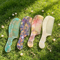 Peigne à cheveux portable en acétate fait main Newyeah, différentes tailles, logo personnalisé exquis, élégant, à dents larges
