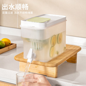 Pichet à eau froide rectangulaire 3,8 L résistant à la chaleur avec robinet pour le stockage des boissons estivales - Product Image 2