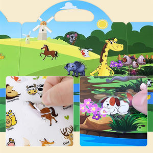 Jouets d'apprentissage précoce livre silencieux enfants éducatif occupé livre dessin animé réutilisable amovible autocollant livres pour les tout-petits - Product Image 3