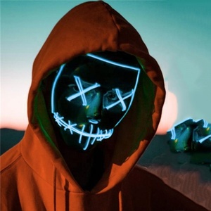 Populaire!! Fête de la Mascarade d'halloween Néon <span class=keywords><strong>EL</strong></span> Fil Masque Lueur dans Le Noir - Product Image 1