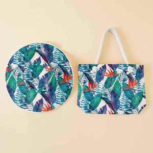 Ensemble Sac en Toile et Chapeau de Plage Deux Pièces Style Européen et Américain, Design Sportif et Ludique, Respirant, Confortable, Réglable, Unisexe - Product Image 3