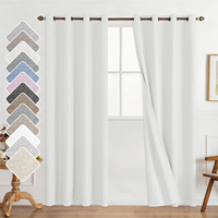 Cortinas Modernas de Tela Blanca con Bloqueo Total de Luz para Ventanas de Hogar, Sala de Estar, Hotel, Cafetería, Hospital