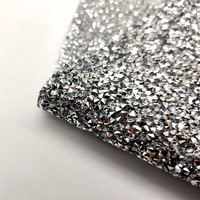 Feuille d'autocollants en résine gelée étincelante avec strass, argentée, 24x40cm (9.4"x15.7''), auto-adhésive