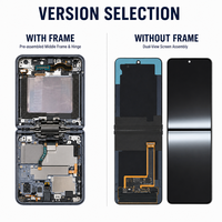 Display LCD Originale per Samsung Galaxy Z Flip 2, 3, 4, Flip, 5, 6, 7, Schermo Touch con Digitalizzatore, Assemblaggio Senza Cornice o Con Cornice