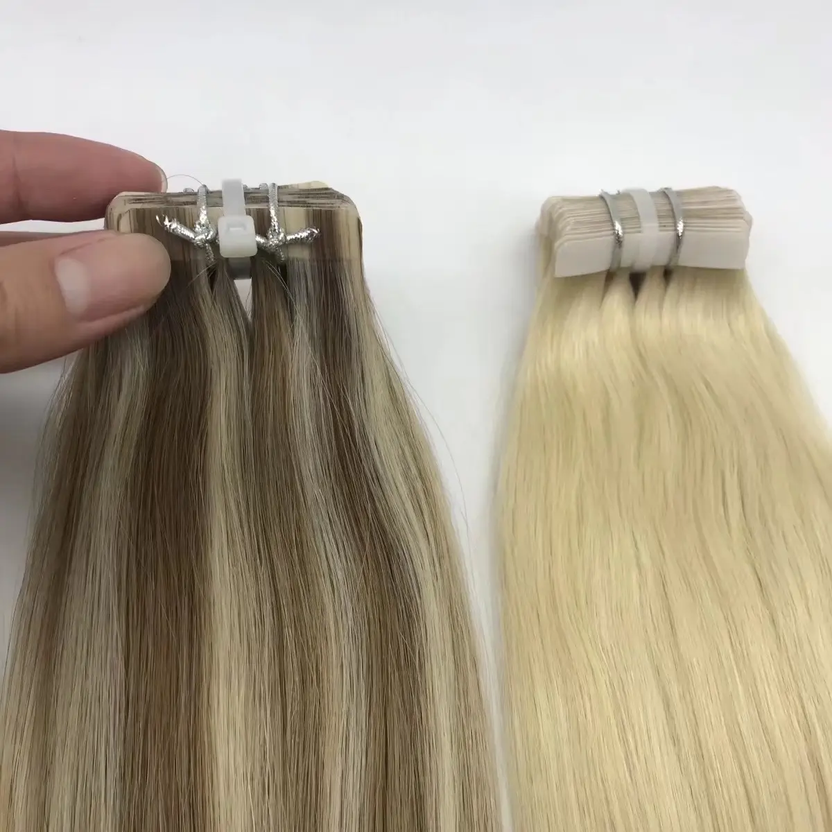 Cuticula Uitgelijnd Europese Dubbel Getekende Remy Menselijk Haar Enkele Inslag Natuurlijke Tape Haarverlenging Tape In Haar Extensie Inslag