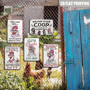 ให้ฉันรินแก้วสูงให้คุณดีกว่าป้ายโลหะไก่ตลก - Product Image 2
