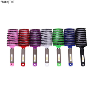 Peigne à <span class=keywords><strong>cheveux</strong></span> <span class=keywords><strong>pour</strong></span> hommes de salon, style shaggy, antistatique, en nylon naturel, poils de sanglier, grand peigne à <span class=keywords><strong>cheveux</strong></span>, peigne à <span class=keywords><strong>cheveux</strong></span> <span class=keywords><strong>bouclés</strong></span>, peigne incurvé - Product Image 1