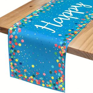 Polyester Table <b>Runner</b> Reusable <b>Washable</b> Fabric for Birthday Party Home Dining Room Tea Coffee Table Decor - Product Image 4