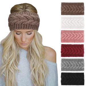 <strong>Chunky</strong> Knit Headband Ear Warmer Handmade Bandeau Cheveux Femme <strong>Wool</strong> Elastic Hair Band Winter Warm Hair Accessories for Women - Product Image 1