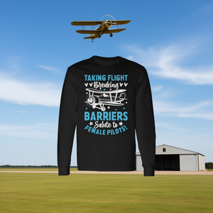 T-shirt à manches longues « Taking Flight Breaking Barriers Salute To Female Pilots » - Product Image 3