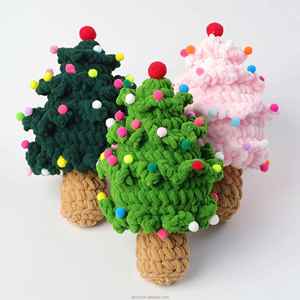 สินค้ามาใหม่ ชุดทำต้นคริสต์มาสแบบถักไหมพรม วัสดุทำจากผ้าขนสัตว์  งานแฮนด์เมด  ดอกไม้ประดิษฐ์ถักโครเชต์  ของตกแต่งต้นไม้สำหรับเทศกาลคริสต์มาส - Product Image 1
