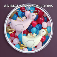 Nouveaux ballons en feuille d'hélium écologiques en forme d'animaux de dessin animé, couleur mate, éléphant, lapin, oie, pour anniversaire, remise de diplôme, Saint-Valentin