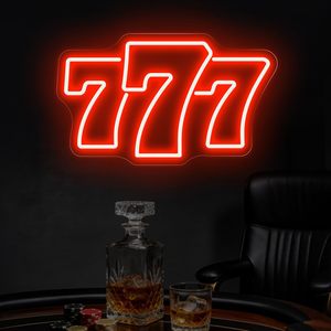 Enseignes néon 777 – Décoration murale pour sororité grecque, cadeaux pour femmes, accessoires de remise de diplôme rose et vert, lumières néon pour la maison - Product Image 1