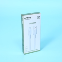 Emballage de produits numériques 3C en gros, carton ondulé blanc, fenêtre, boîte en papier pour batterie externe, câble de données, dossiers, gaufrage rigide
