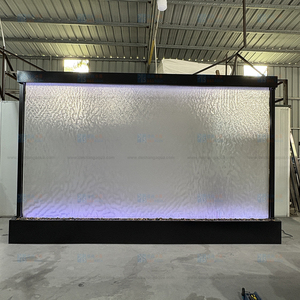 <strong>Large</strong> Rectangle Mesh Water Wall <strong>Fountain</strong> #304 Stainless Steel LED Lighting Garden Floor Standing Modern Design - Product Image 3