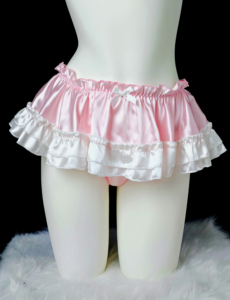 Slip da donna con volant a vita bassa, effetto raso, traspiranti, senza cuciture, romantici, in maglia lavata, all'ingrosso, in stock, in saldo - Product Image 3