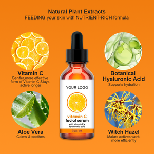 Suero facial <span class=keywords><strong>de</strong></span> <span class=keywords><strong>vitamina</strong></span> <span class=keywords><strong>C</strong></span> con ingredientes herbales <span class=keywords><strong>de</strong></span> Aloe Vera Tratamiento antioxidante <span class=keywords><strong>de</strong></span> manchas oscuras para el envejecimiento <span class=keywords><strong>de</strong></span> la piel opaca OEM/ODM - Product Image 4