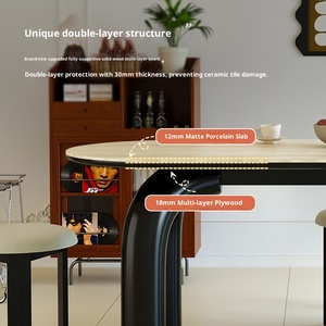 Table à manger moderne de style français, mobilier de maison, nouveau modèle assemblé, marque significative, 4 places, en bambou, rectangulaire, pour petit appartement - Product Image 4