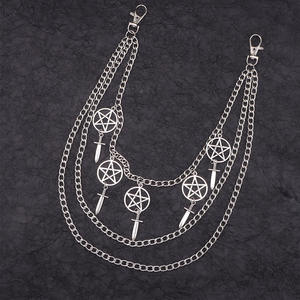 Metal Five Pointed Star Sword Multi Layered Trouser <b>Chain</b> Unisex Waist <b>Chain</b> Daily Wear Zinc Alloy Fashion Body <b>Chain</b> - Product Image 3