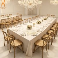 Chaise empilable à dossier croisé avec structure interne en acier, finition imitation bois, pour hôtel, mariage, banquet, événement, salle à manger