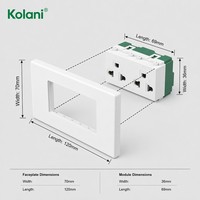 Enchufe de Pared Modular Kolani 120, 16A 250V, Enchufe de Corriente Multifunción Empotrado de 6 Orificios con Obturador de Seguridad